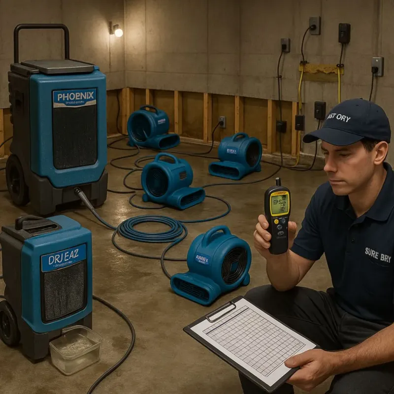 Structural Drying and Dehumidification process in Rock Rapids, IA